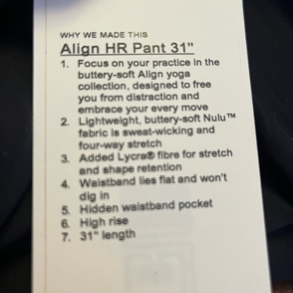 Lululemon Align Leggings New with tags. - Picture 4 of 4